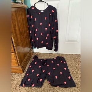 Heart Pattern Womens Pajamas